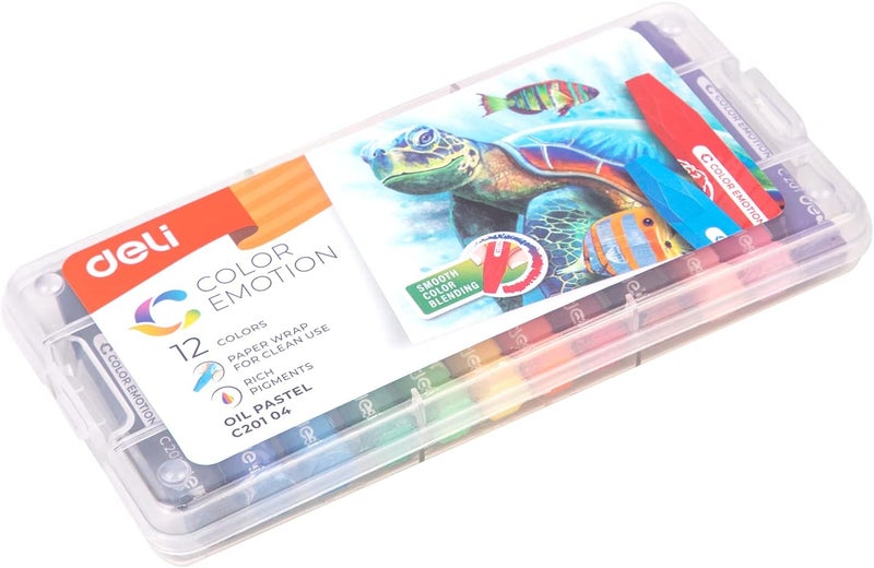 Deli Oil Pastel 12 Color, Pvc Box. (EC20104)- Pack Of 05 - Image 2